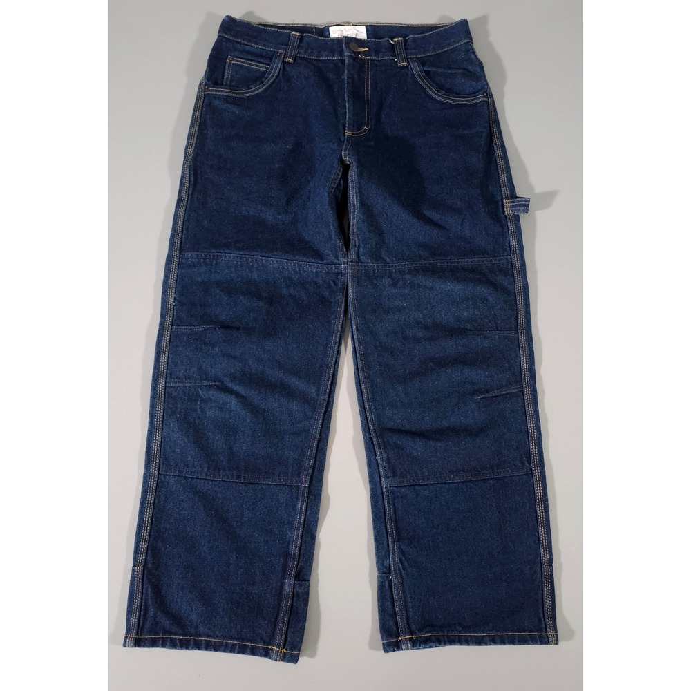 Filson Double Knee Work Jeans Mens 34x30 Blue Denim Hammer Loop FI-10130